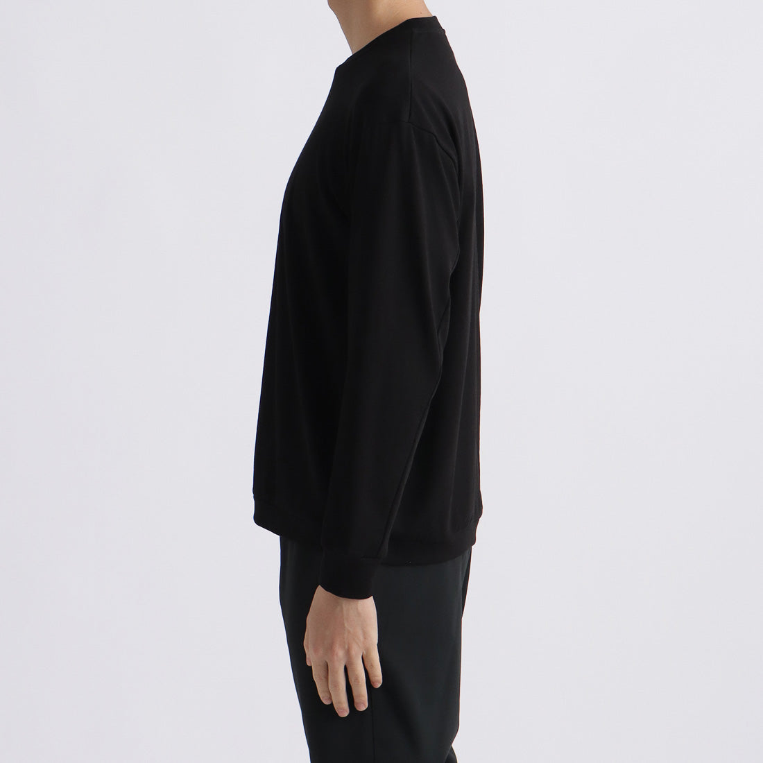 【THE LIMITED EDITION】Terry Fleece Middle Sweatshirt Color: Black