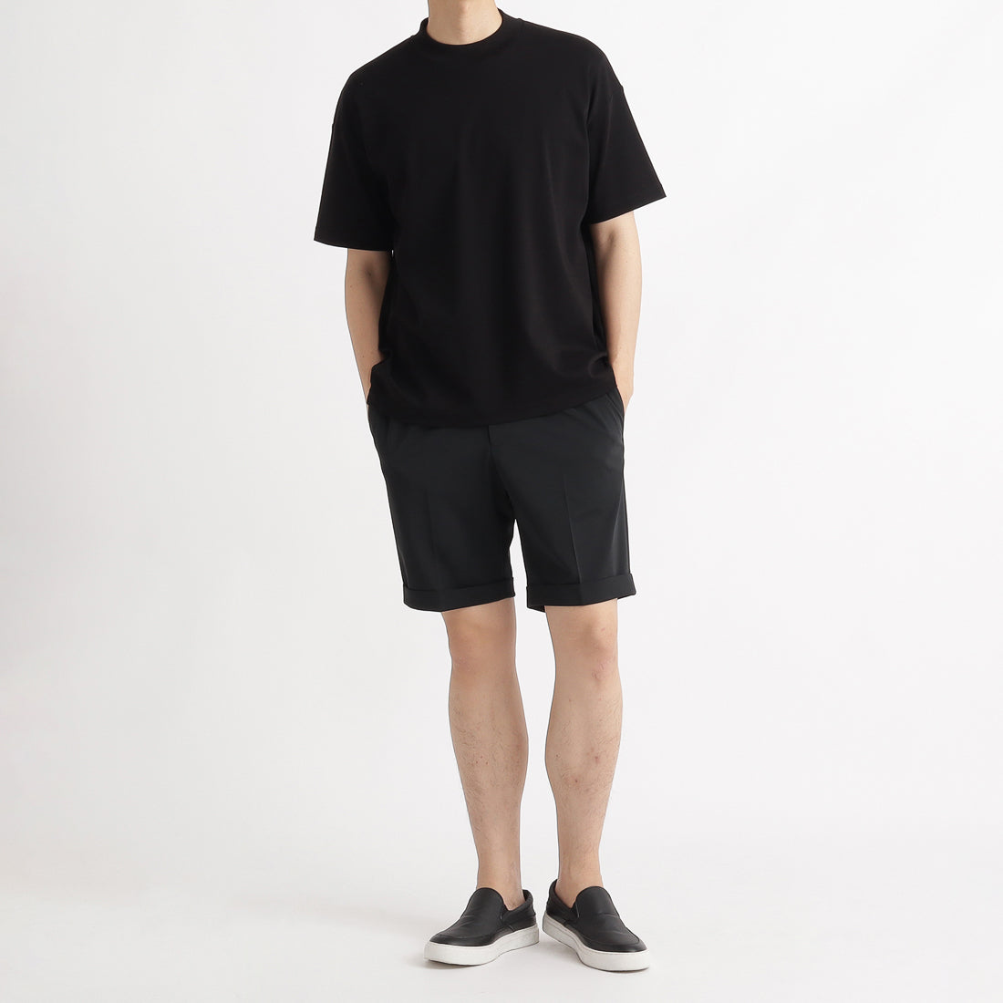 Mock Neck Big T-shirt Color: Black