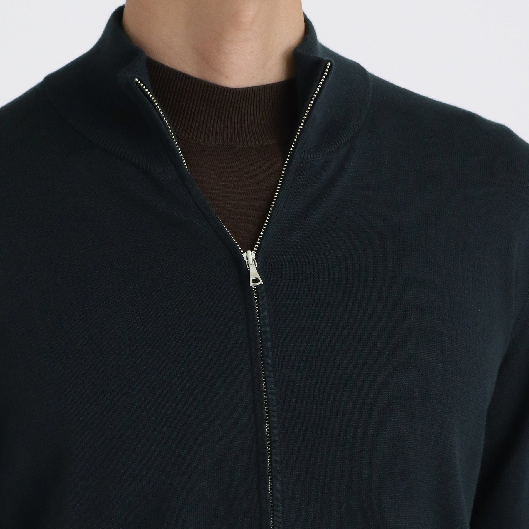 SUVIN PLATINUM Zip Up Knit Color: Navy