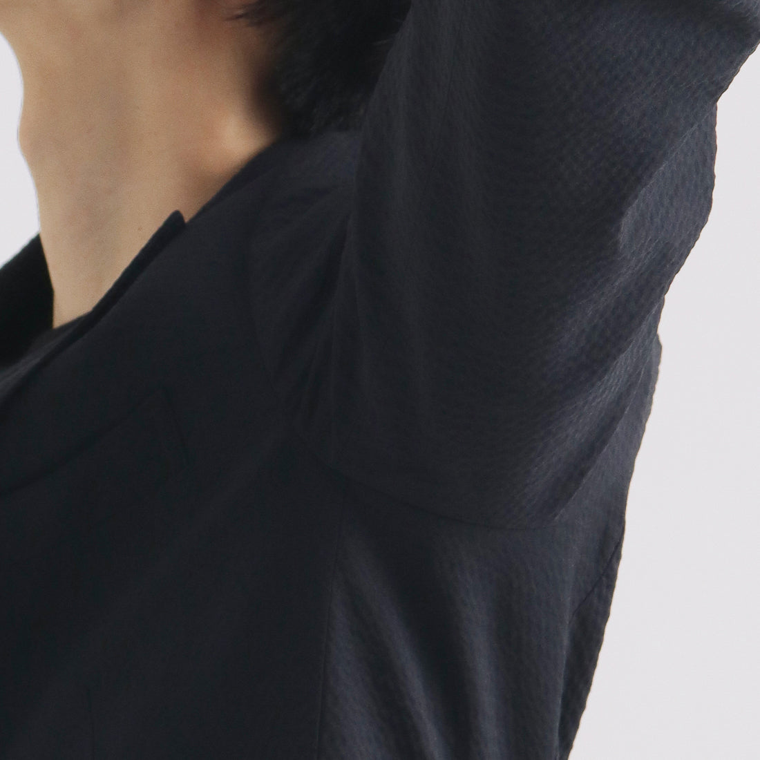 Seersucker Tailored Jacket Color: Deep Navy