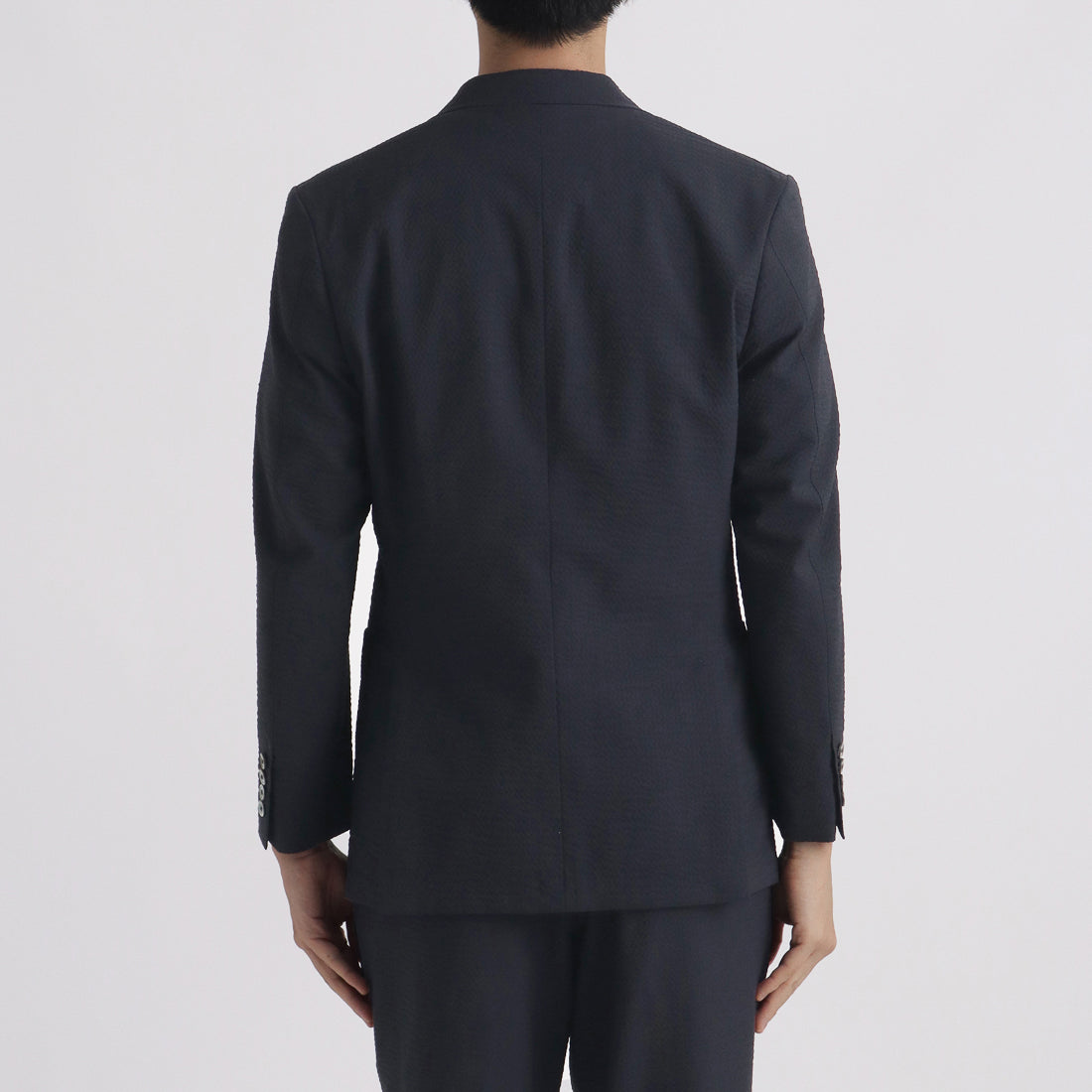 Seersucker Tailored Jacket Color: Deep Navy