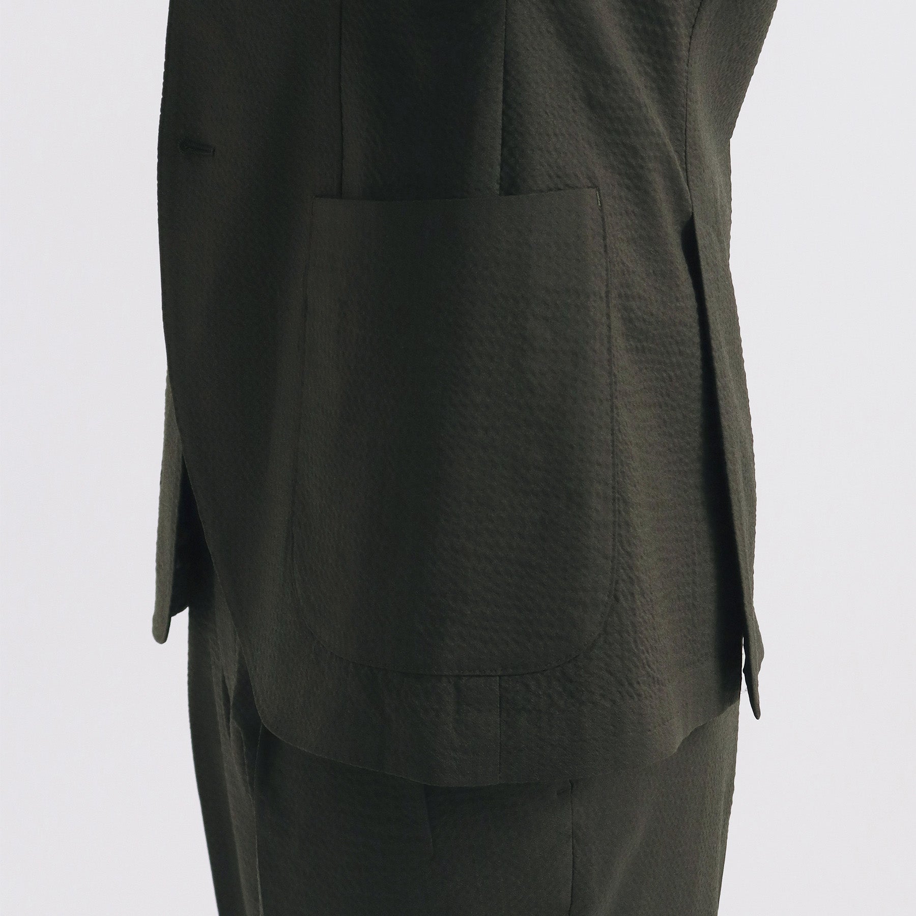 Seersucker Tailored Jacket Color: Olive