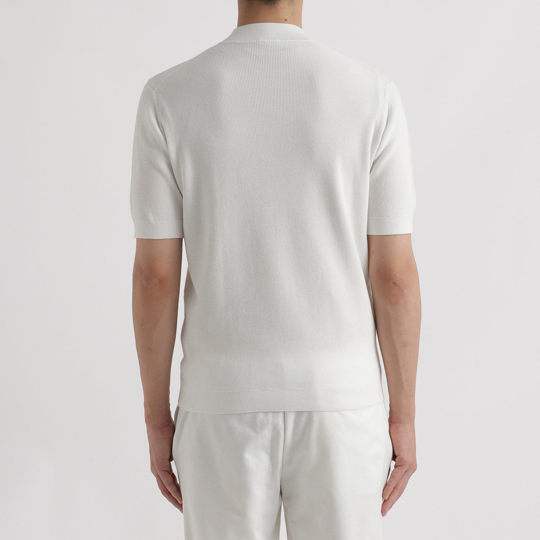 Mini Thermal Mock Neck Knit T-shirt Color: White