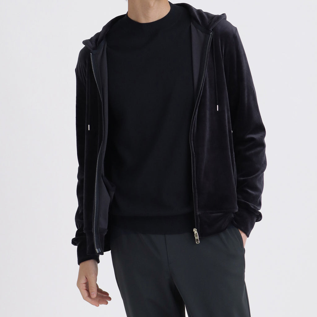 クロスクローゼット スピンプラチナム ベロア フーディ ブラック スビンプラチナムベロア フーディ ネイビー | ＋CLOTHET ONLINE