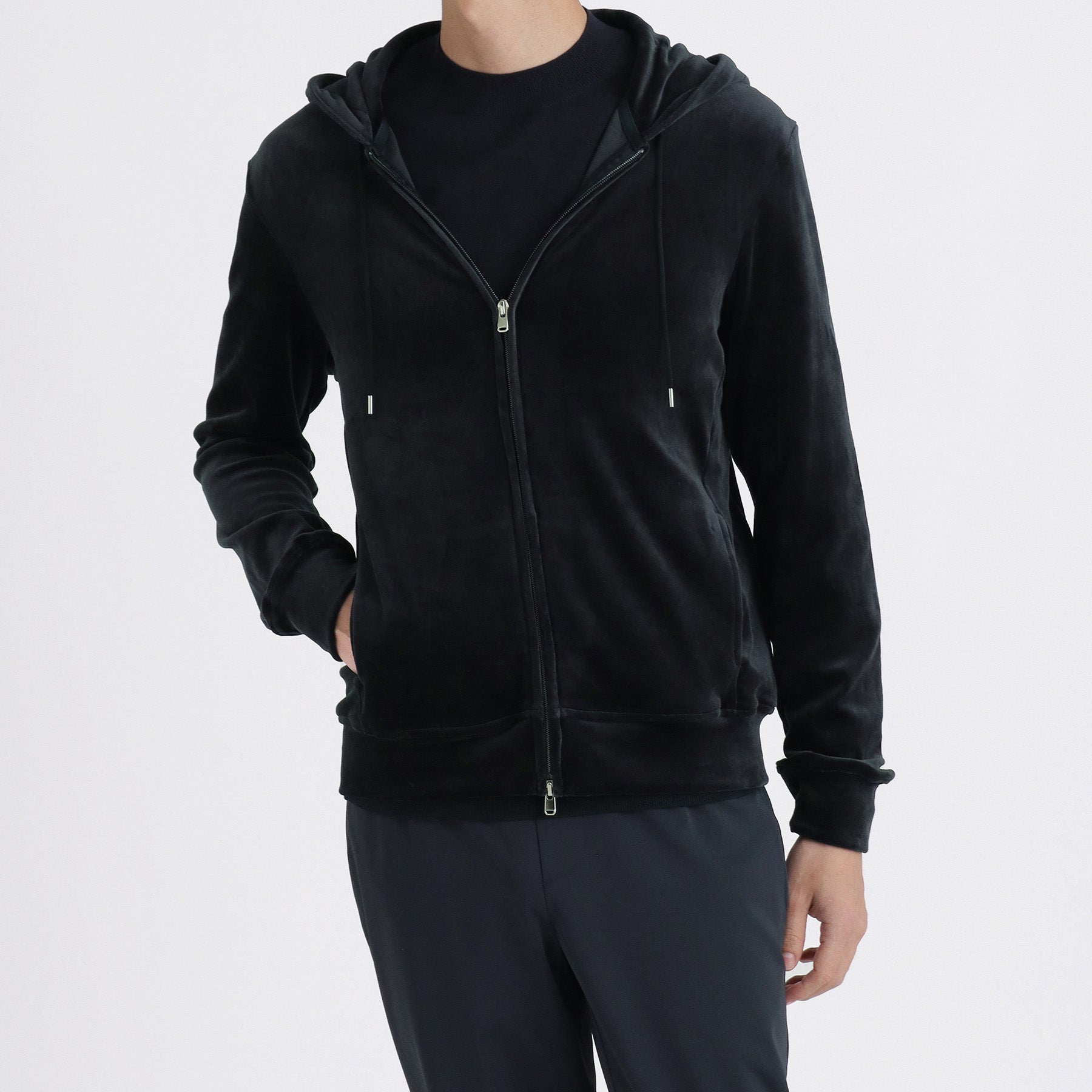 Velour Hoodie Color: Navy