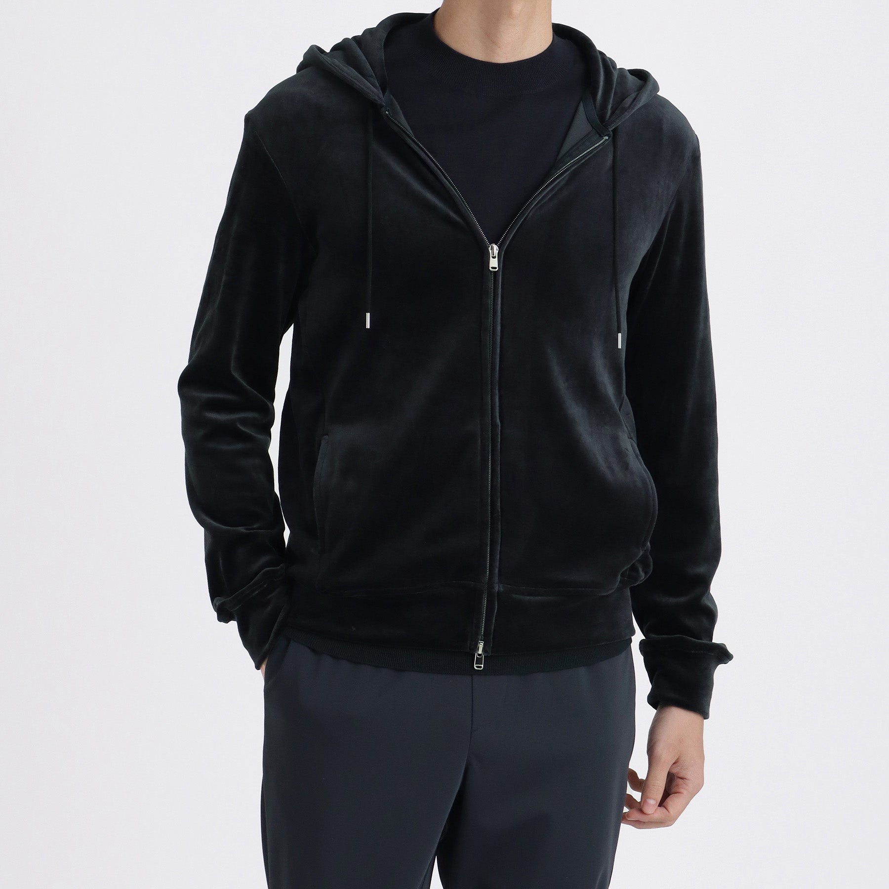 Velour Hoodie Color: Navy