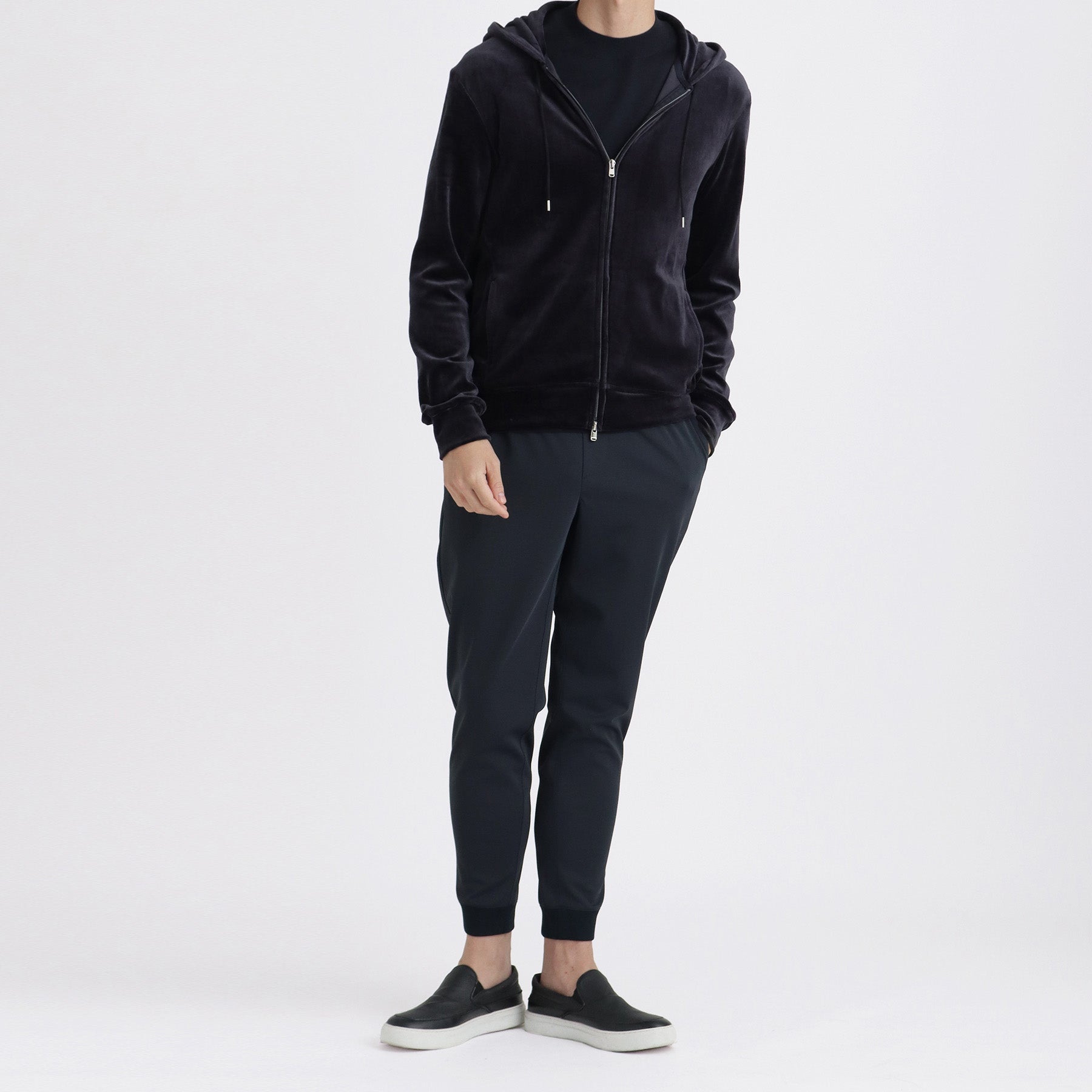 Velour Hoodie Color: Navy