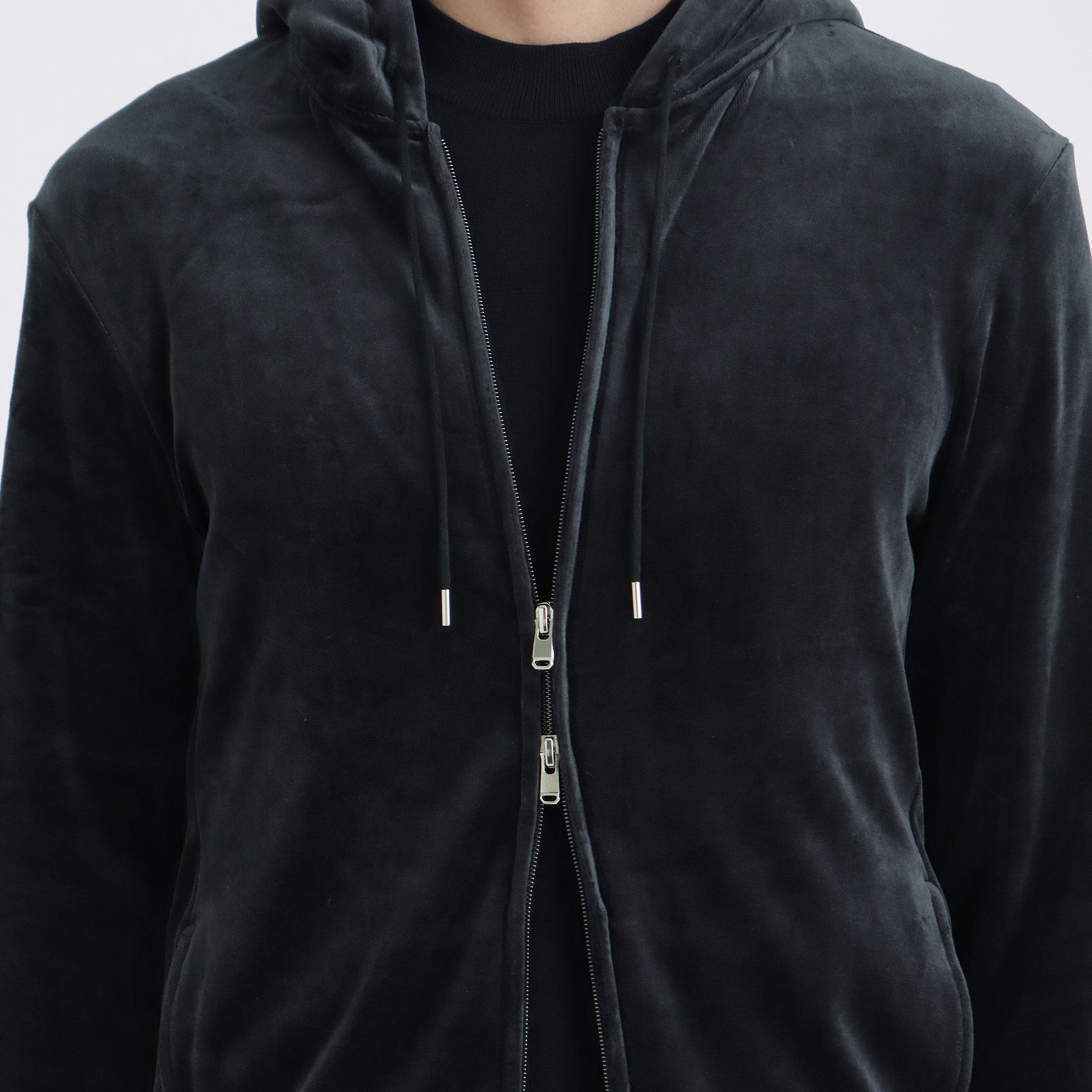 Velour Hoodie Color: Navy