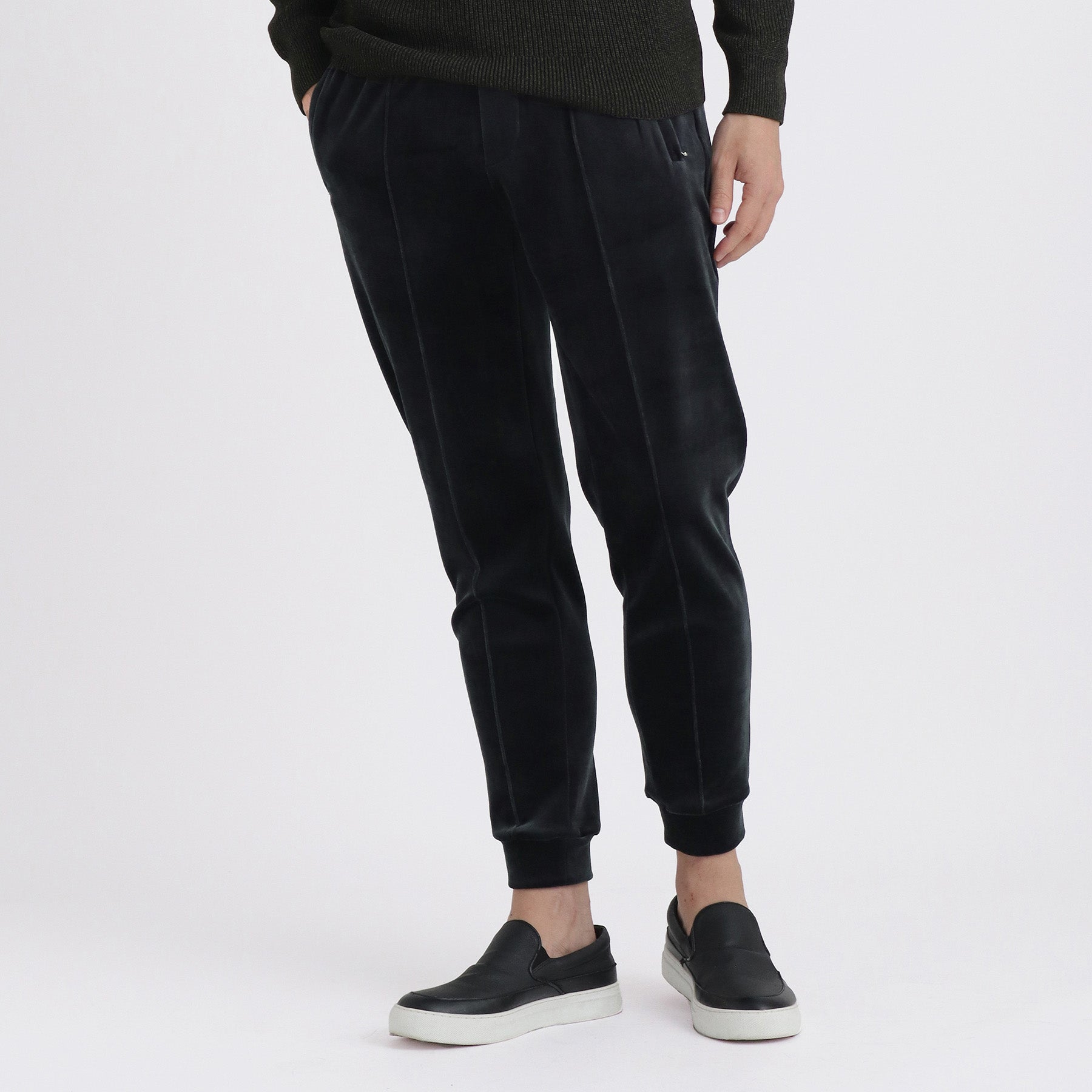Velour Jogger Pants Color: Navy