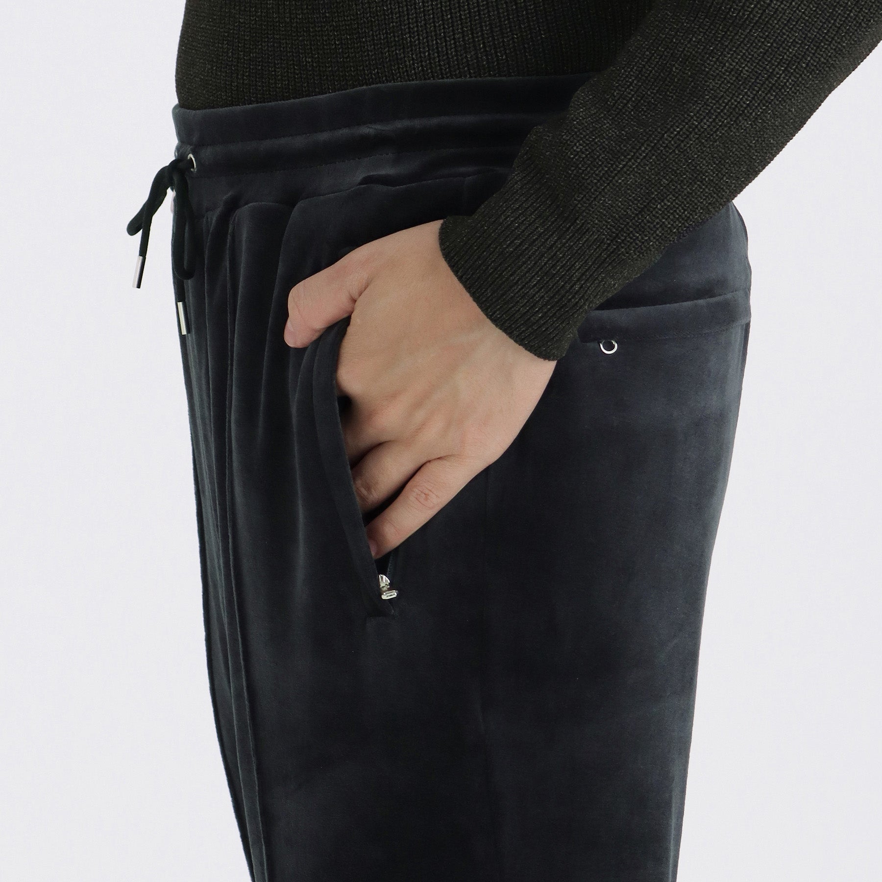 Velour Jogger Pants Color: Navy