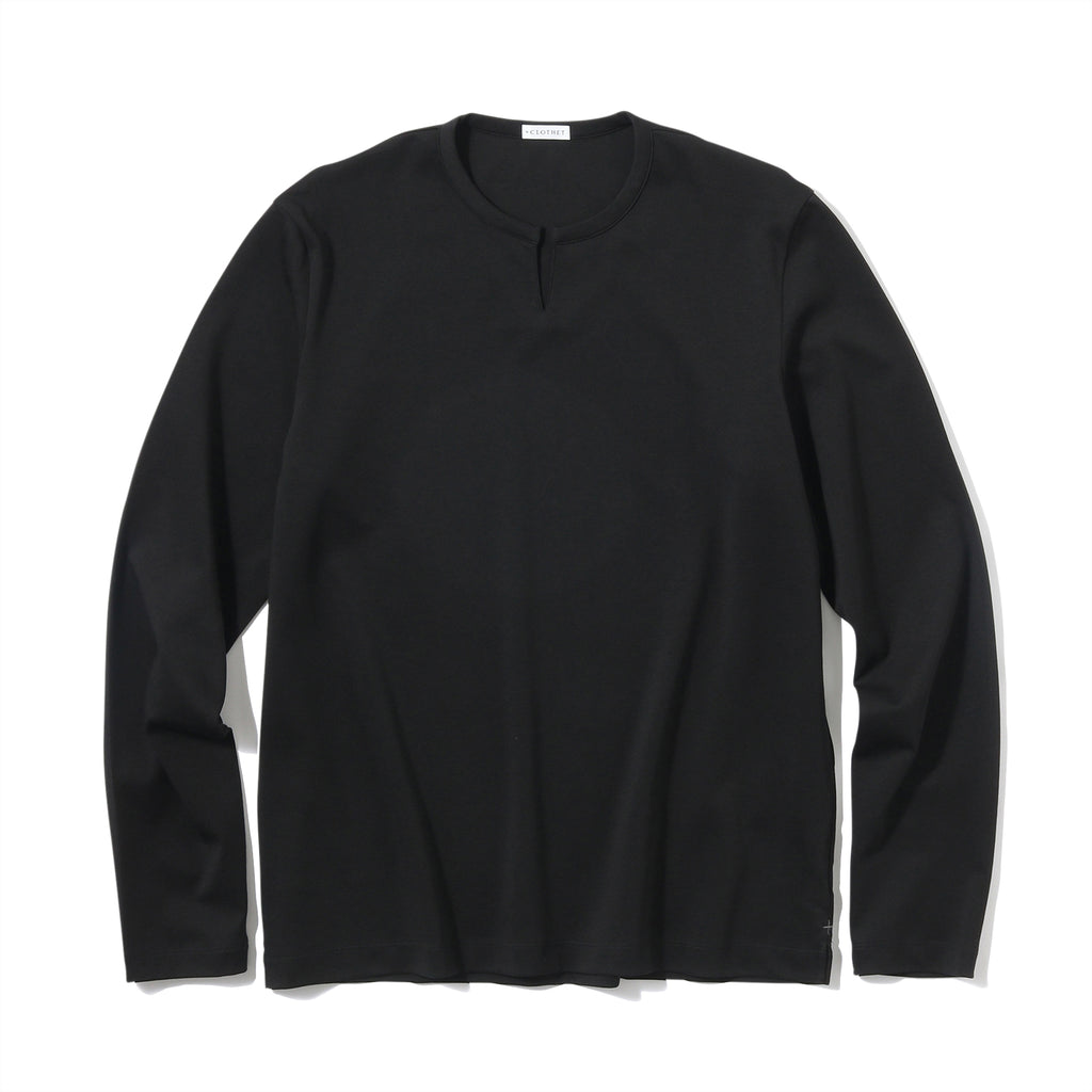 Tailored Key neck Long Sleeve T-shirt | ＋CLOTHET ONLINE