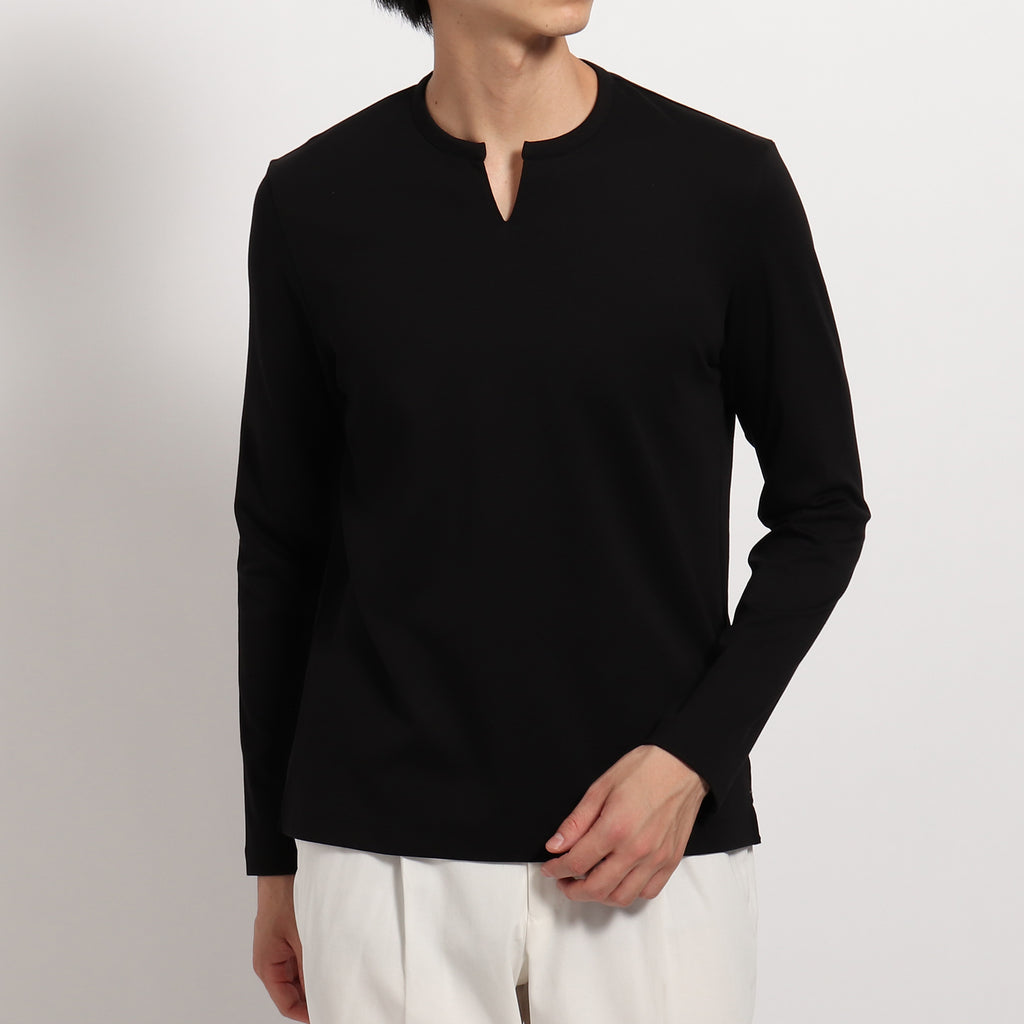 Tailored Key neck Long Sleeve T-shirt | ＋CLOTHET ONLINE