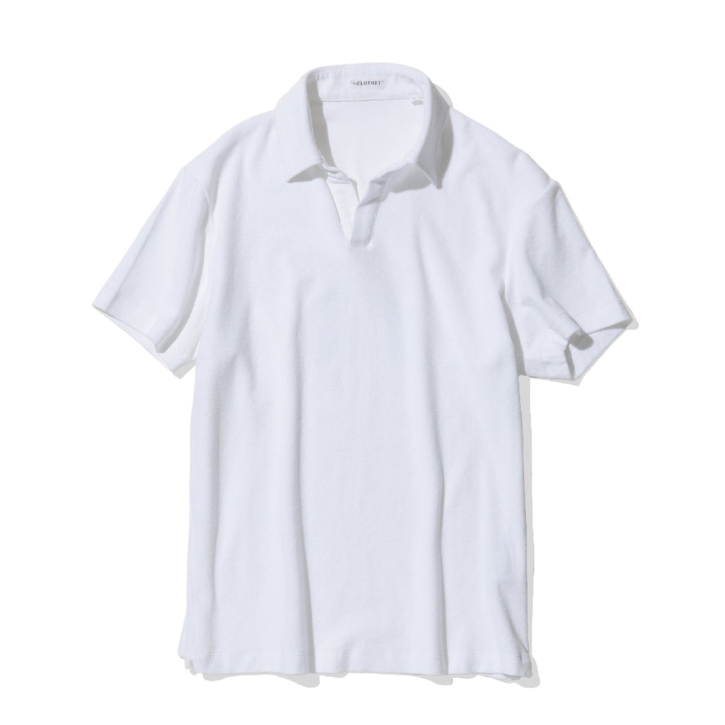 Micro Pile Skipper Shirt Color: White | +CLOTHET ONLINE Micro Pile Skipper Shirt Color: White | +CLOTHET ONLINE