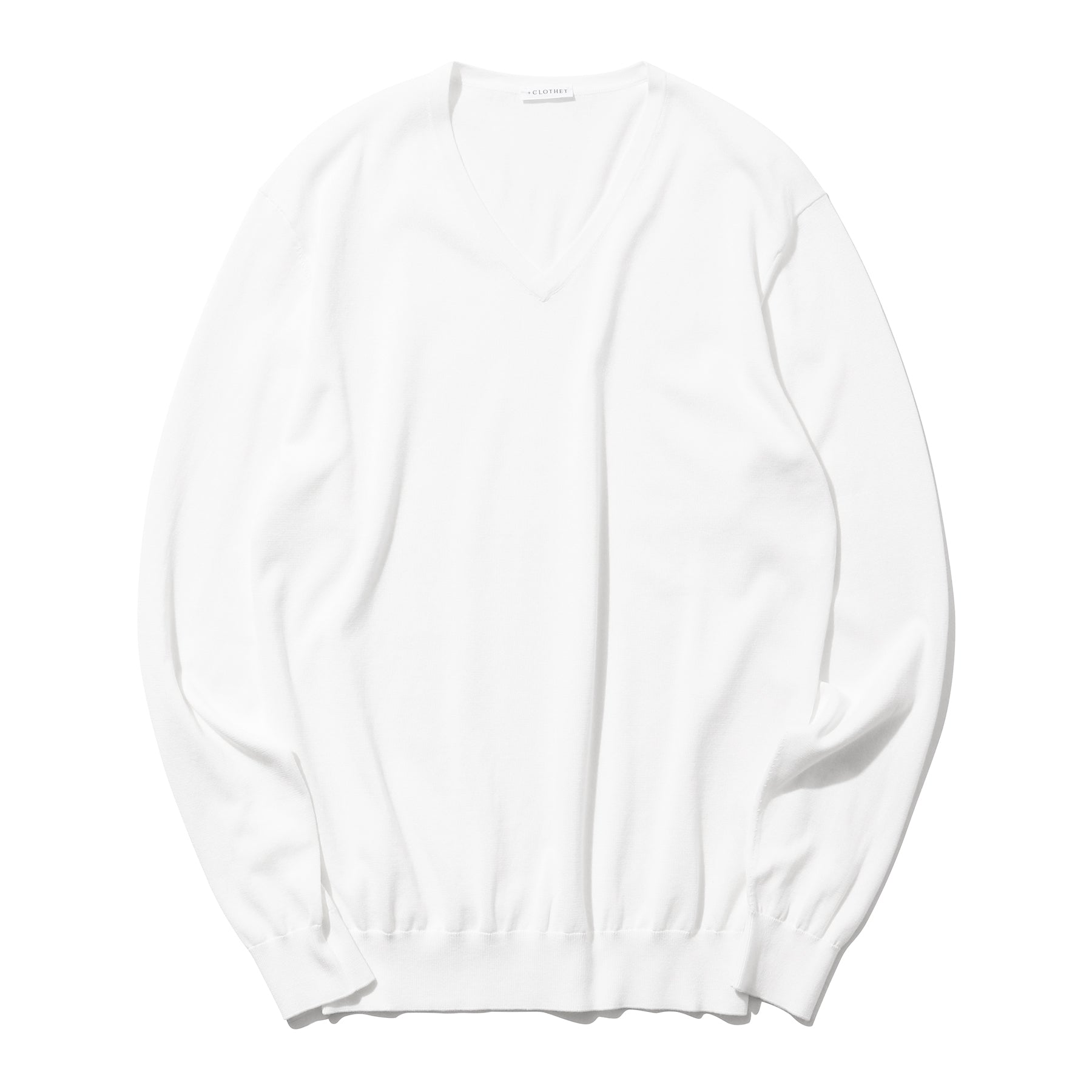 スビンプラチナム Vネックニット ホワイト | ＋CLOTHET ONLINE