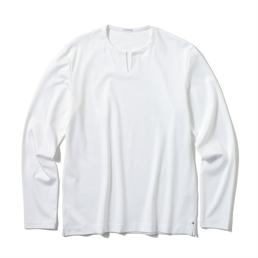 Tailored Key neck Long Sleeve T-shirt | ＋CLOTHET ONLINE