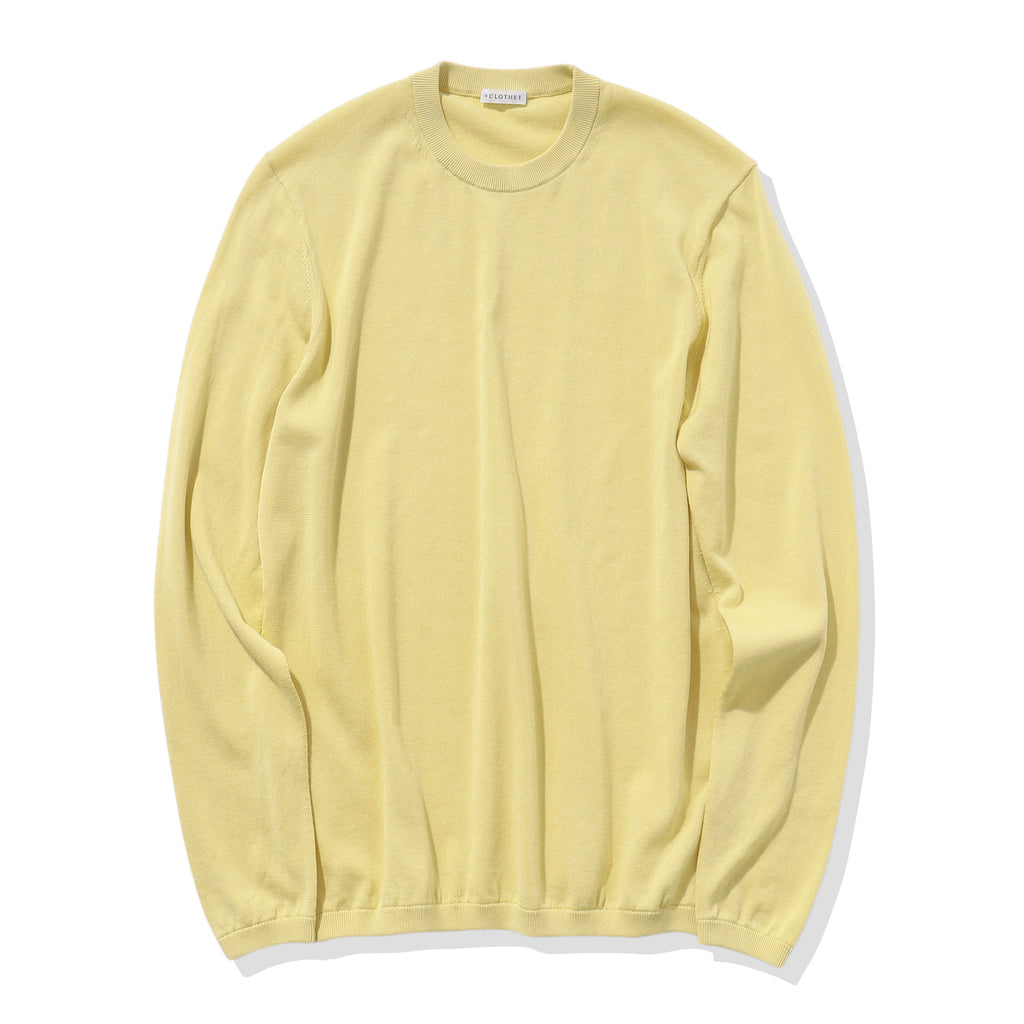 アプリコットsovキナリ スビンプラチナム クルーネックニット カナリア | +CLOTHET ONLINE