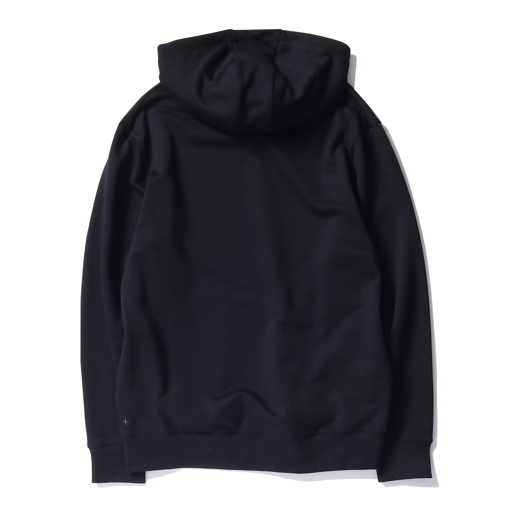 スビンプラチナム裏毛フーディーブラックの背面を写した商品画像