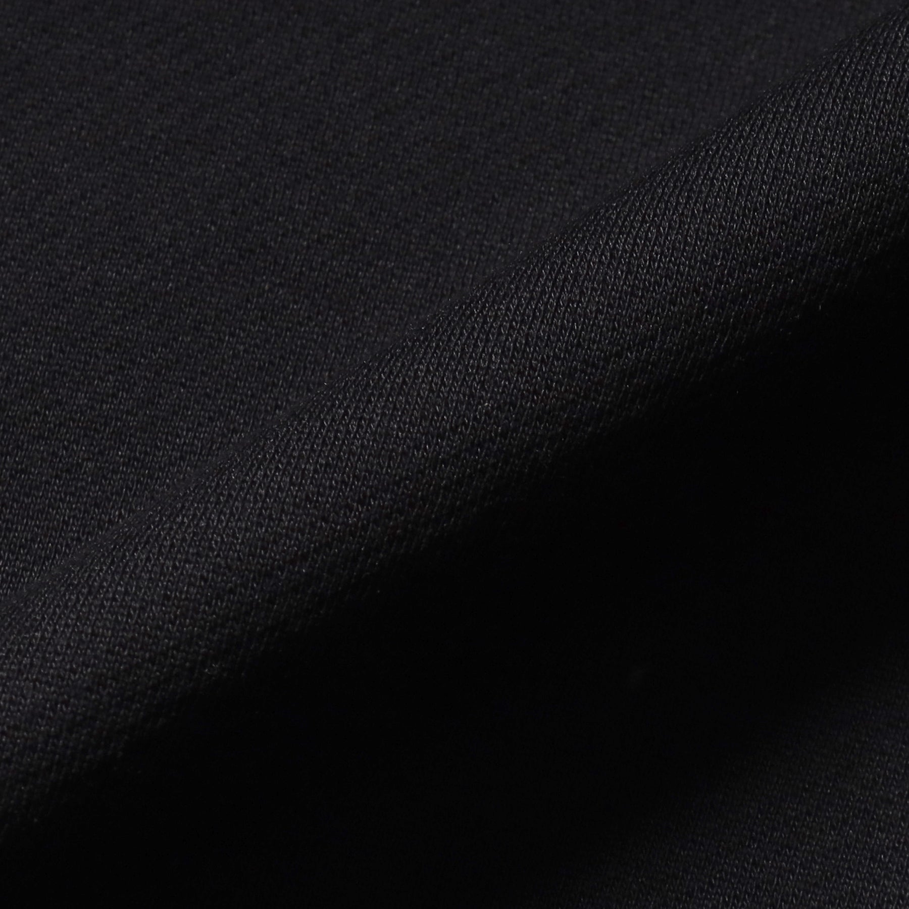 スビンプラチナム裏毛フーディーブラックの生地を写した商品画像