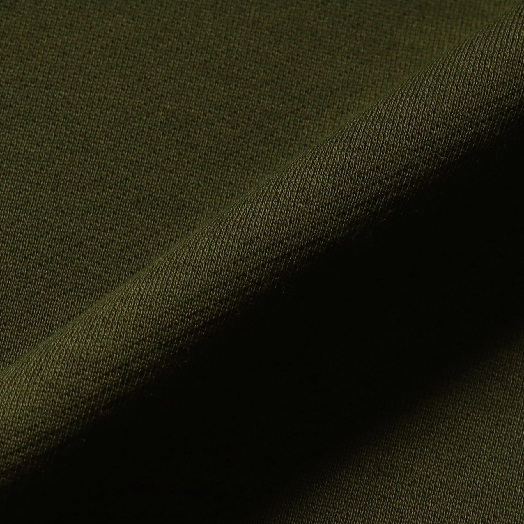 スビンプラチナム裏毛フーディーオリーブの生地を写した商品画像