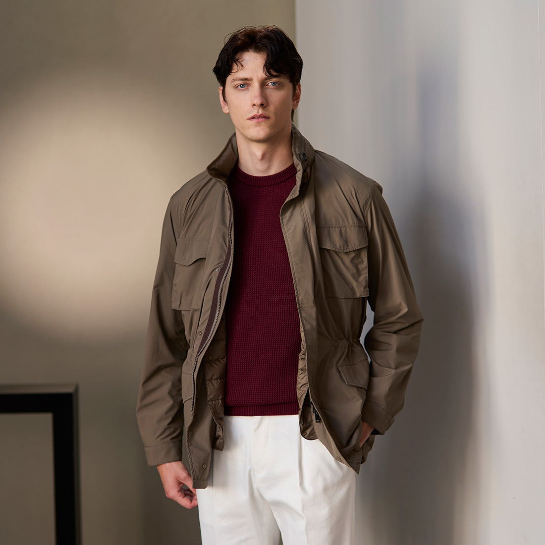 Ferragamo ナイロン フィールドジャケット m65 テックスナイロン M65フィールドジャケット グレージュ | ＋CLOTHET ONLINE