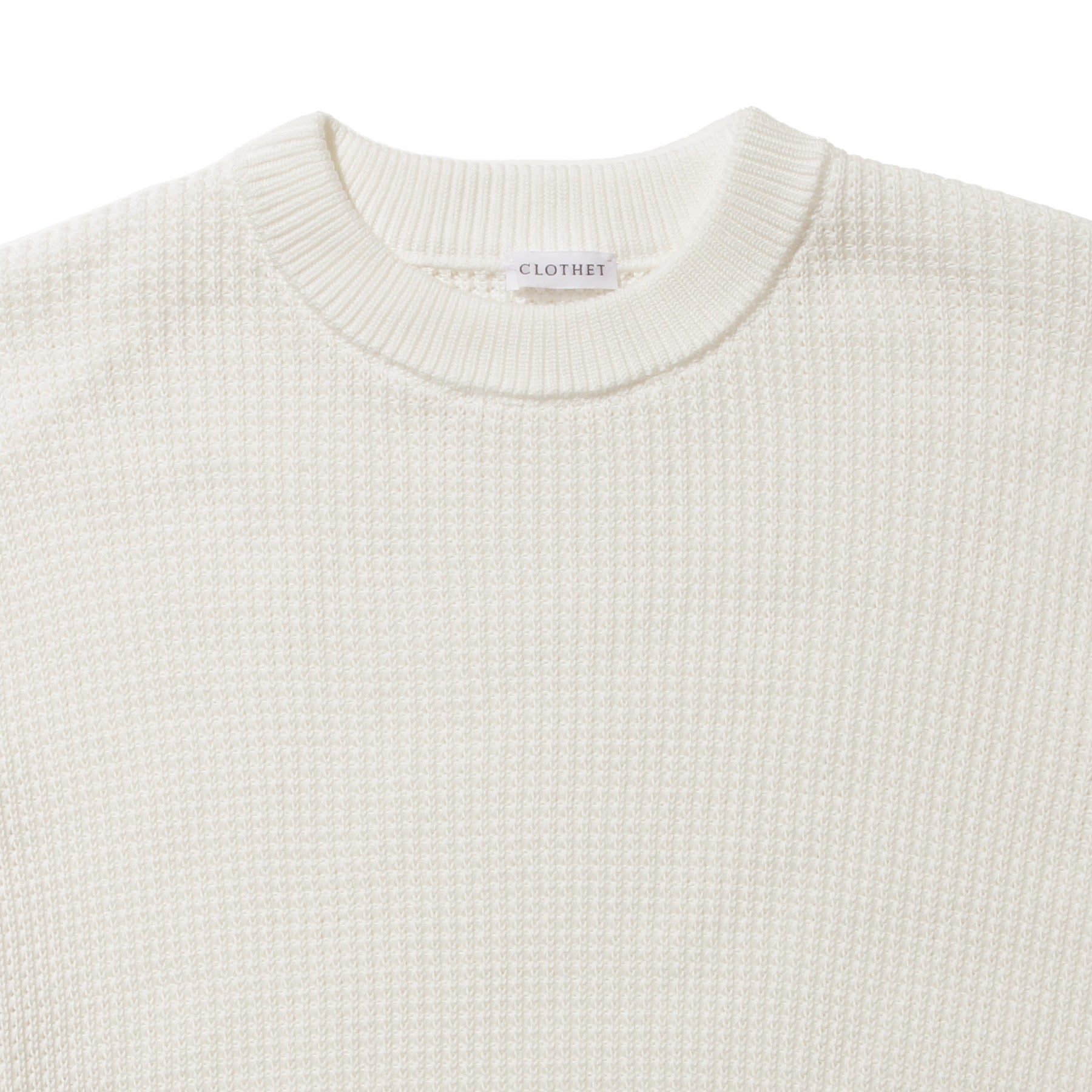 Middle Gauge Crew Neck Knit Color: White