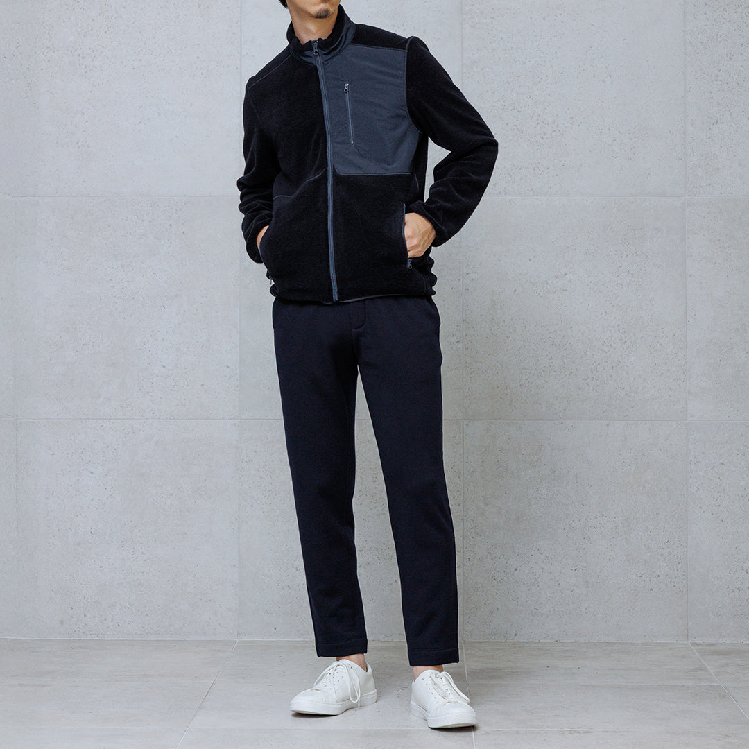 Wool Pile Jacket Color: Navy