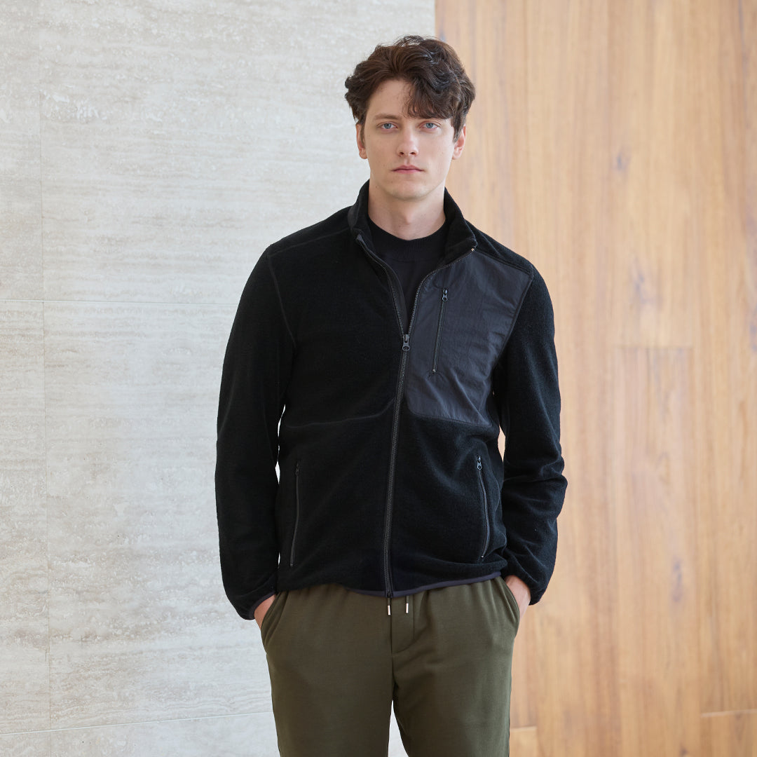 Wool Pile Jacket Color: Black