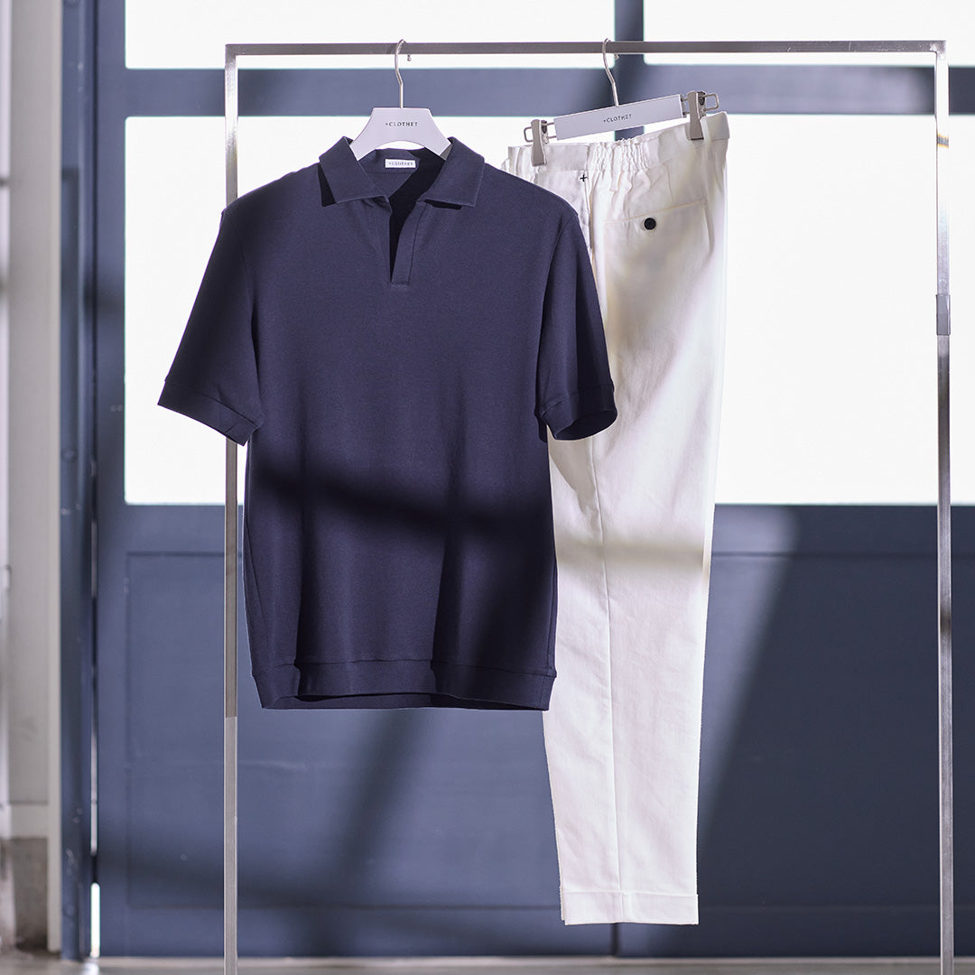 325 Tailored Skipper Shirt & Smooth Terry Wide Pants – ＋CLOTHET