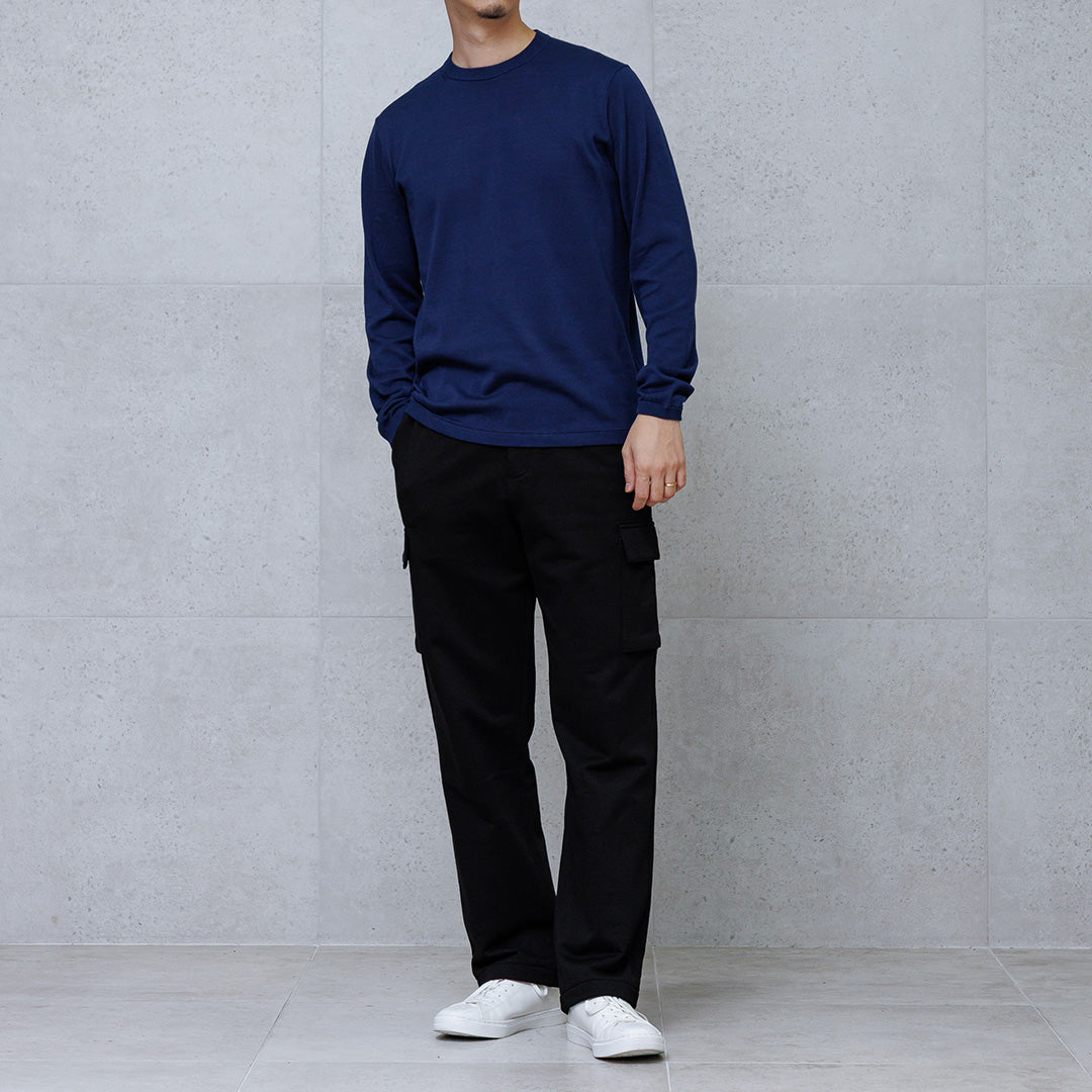Crew Neck Knit Color: Deep Blue