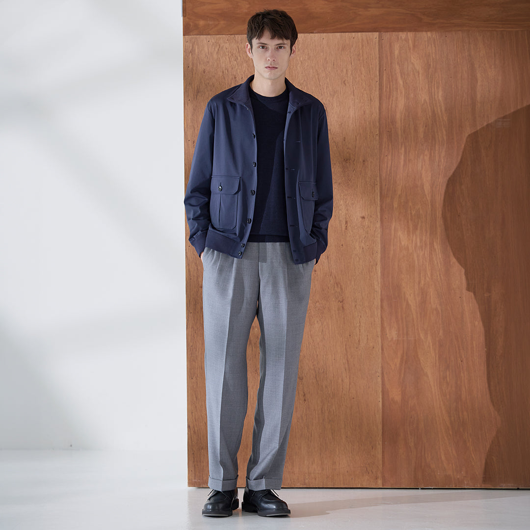 Twill Semi Wide Easy Trousers Color: Light Gray