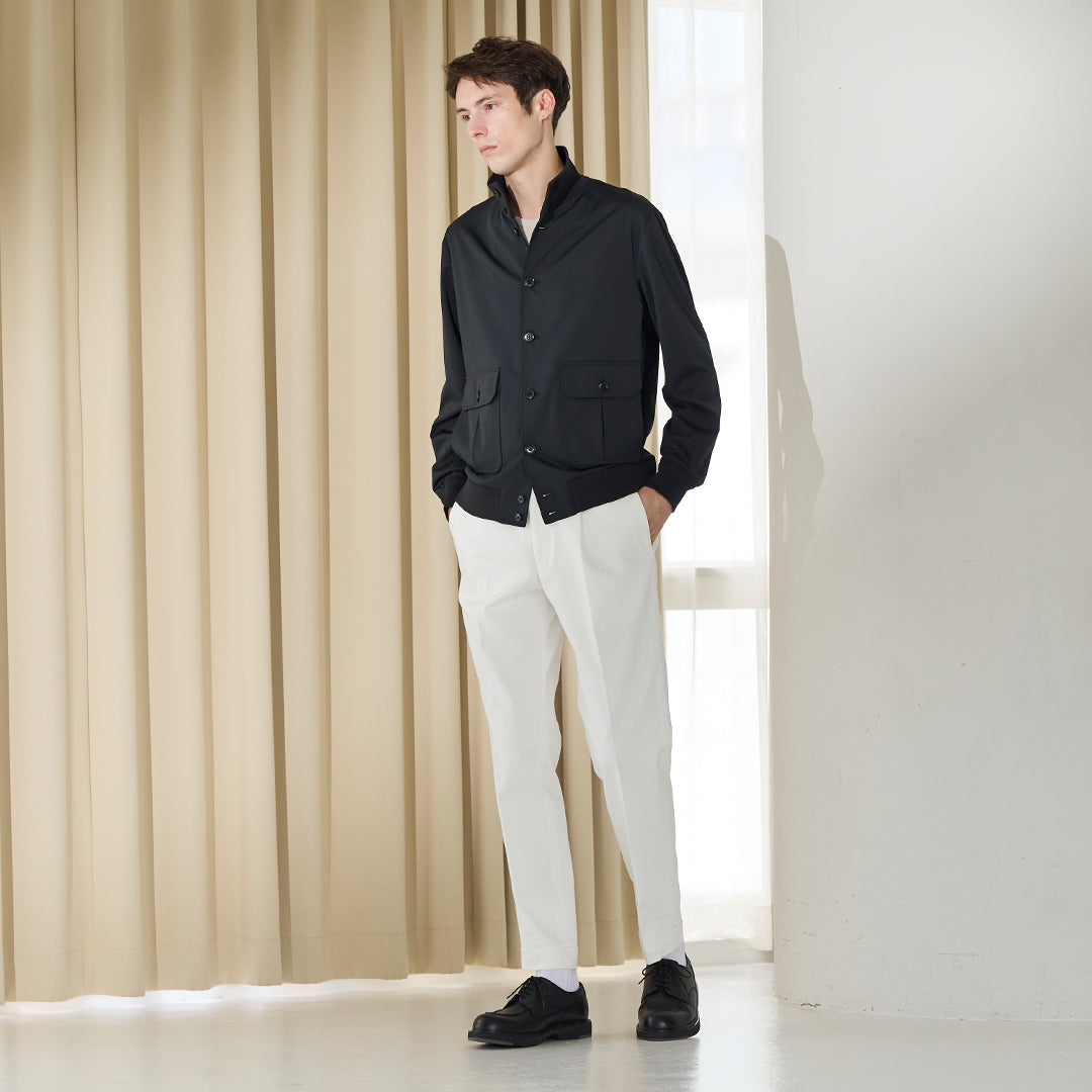 Matte Twist Stand Collar Jacket  Color: Black