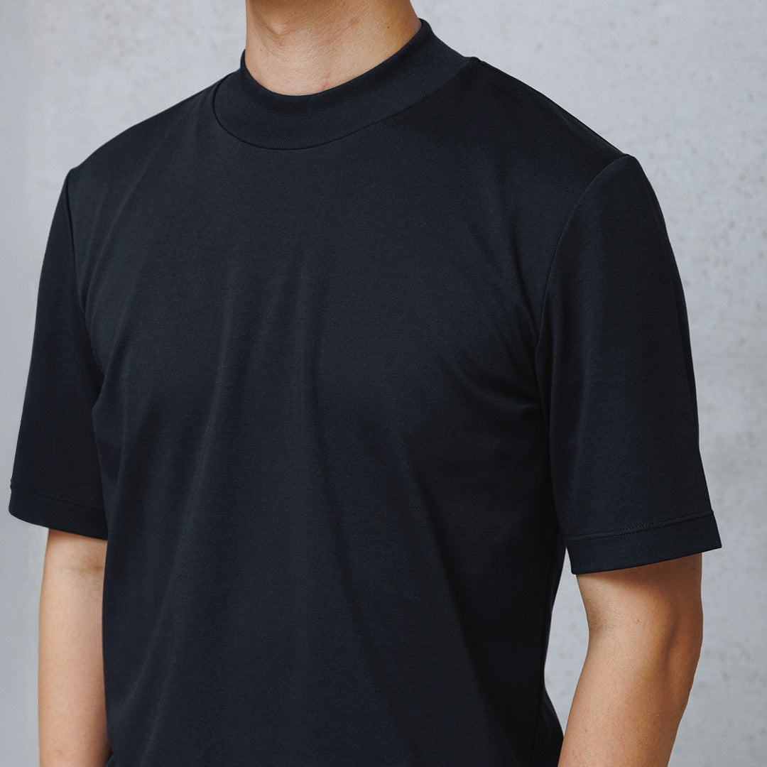 【カスタムオーダー】Tailored Mock Neck T-shirt color: Navy