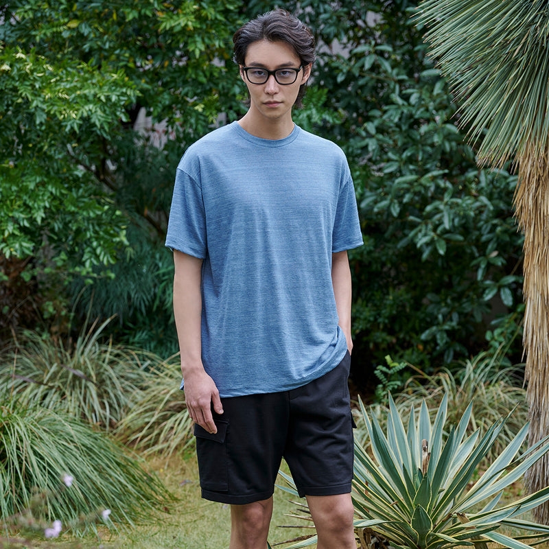 Linen Jersey Big T-shirt Color: Slate Blue