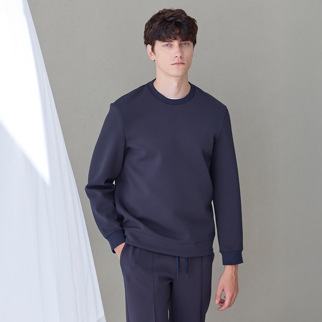 Triacetate Scuba Jersey Sweatshirt Color: Navy