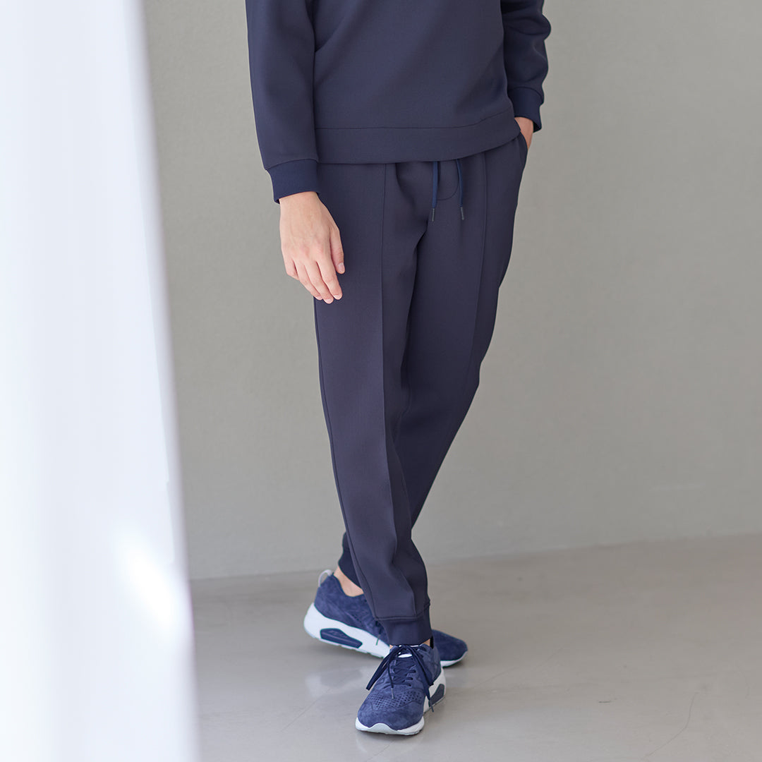 Triacetate Scuba Jersey Jogger Pants Color: Navy