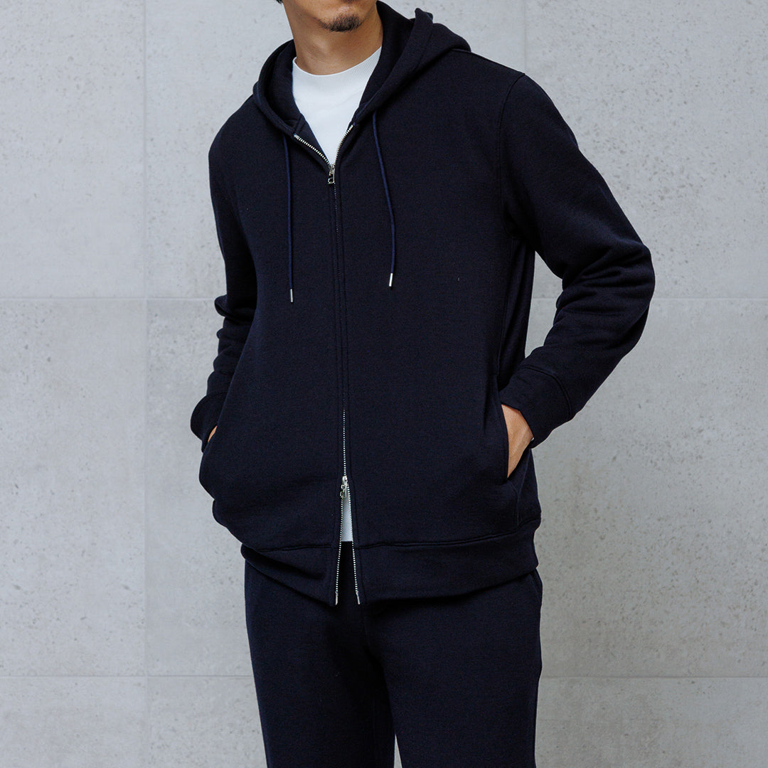 Wool Pile Hoodie Color: Navy