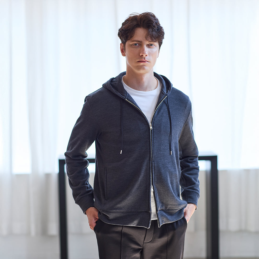 Wool Pile Hoodie Color: Medium Gray