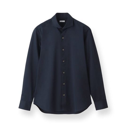 GIZA45 Horizontal Collar Shirt: Navy
