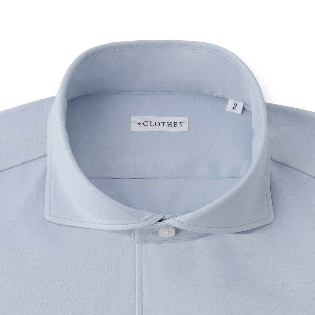 GIZA45 Horizontal Collar Shirt: Sax