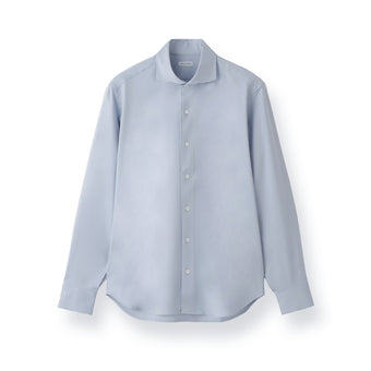 GIZA45 Horizontal Collar Shirt: Sax