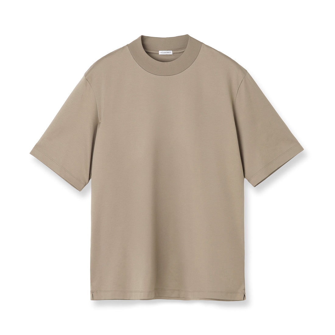 GIZA45 Mock Neck Dress T-shirt Color: Taupe