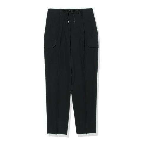 High Twist Cotton Panama Cargo Trousers Color: Black