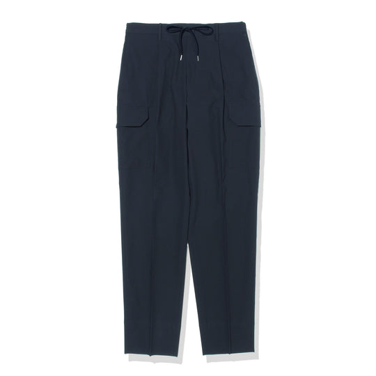 High Twist Cotton Panama Cargo Trousers Color: Navy