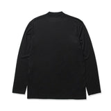 Wool Tailored Mock Neck Long Sleeve T-shirt Color: Black