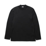 Wool Tailored Mock Neck Long Sleeve T-shirt Color: Black