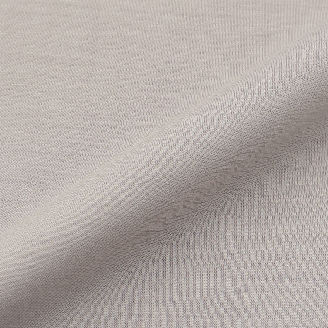 Wool Tailored Mock Neck Long Sleeve T-shirt Color: Ecru