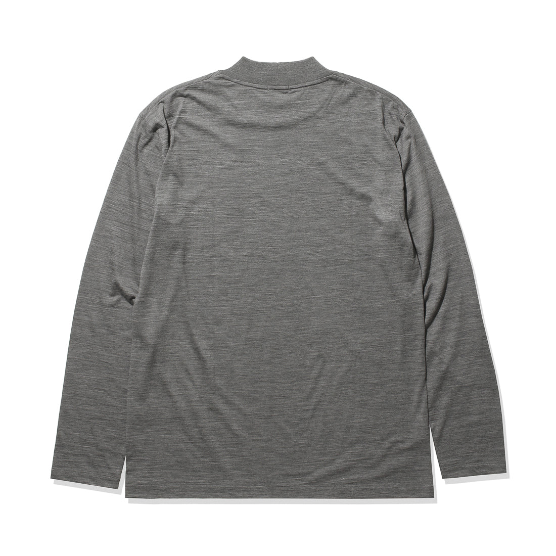 Wool Tailored Mock Neck Long Sleeve T-shirt Color: Gray