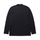 Wool Tailored Mock Neck Long Sleeve T-shirt Color: Navy