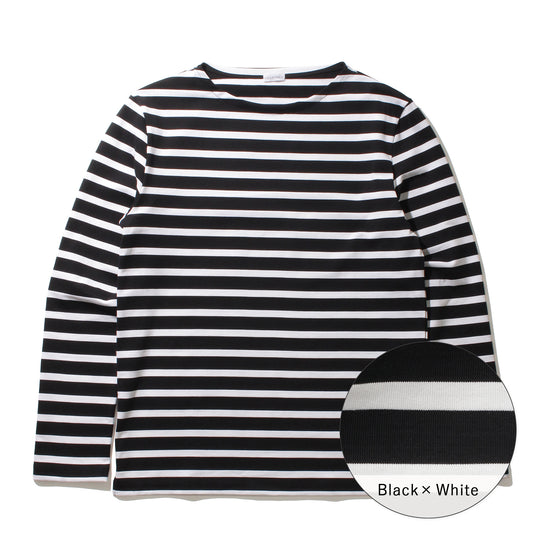 Hybrid Cotton Basque Shirt Color: Black×White