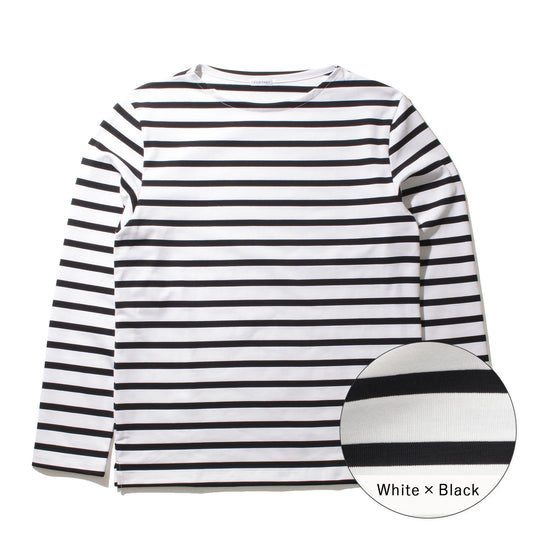 Hybrid Cotton Basque Shirt Color: White×Black